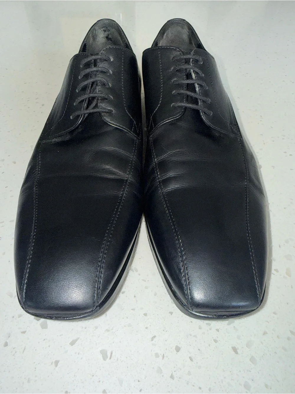 Hugo Boss Black Leather Lace-Up Oxfords